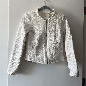 Hei Hei Anthropologie white quilted riding  jacket size xxs